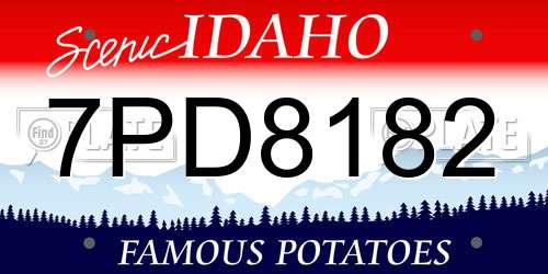 7PD8182 Idaho License Plate