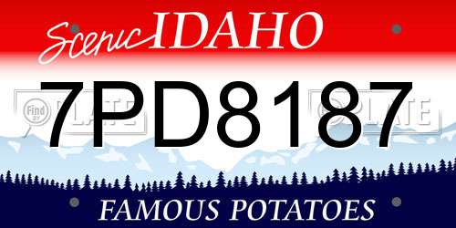 7PD8187 Idaho License Plate