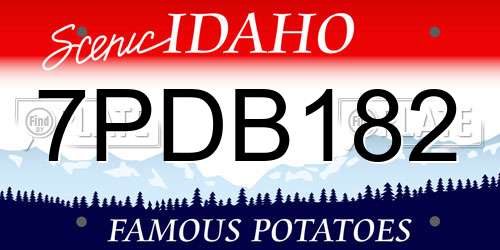 7PDB182 Idaho License Plate
