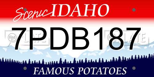 7PDB187 Idaho License Plate