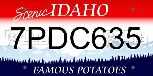 7PDC635 Idaho License Plate