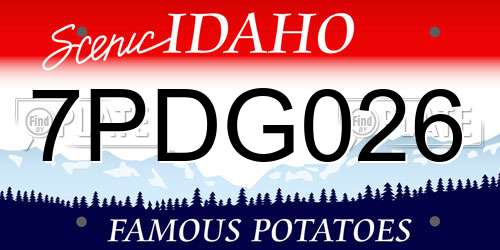 7PDG026 Idaho License Plate