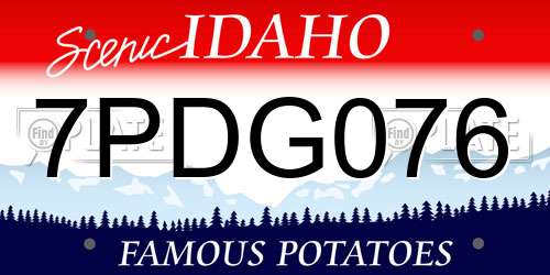7PDG076 Idaho License Plate
