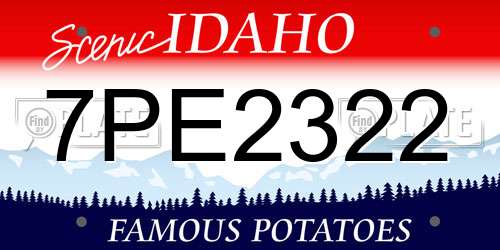 7PE2322 Idaho License Plate