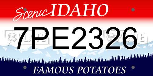 7PE2326 Idaho License Plate