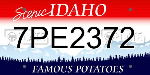 7PE2372 Idaho License Plate