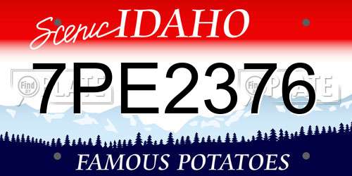 7PE2376 Idaho License Plate
