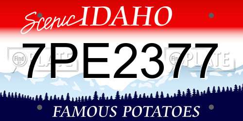 7PE2377 Idaho License Plate