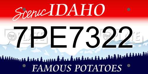 7PE7322 Idaho License Plate