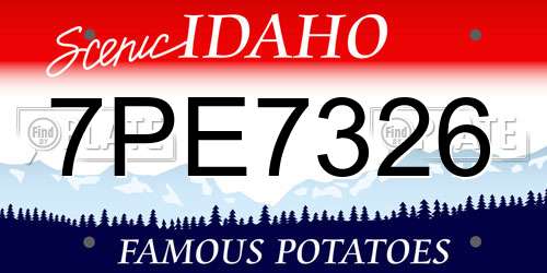 7PE7326 Idaho License Plate