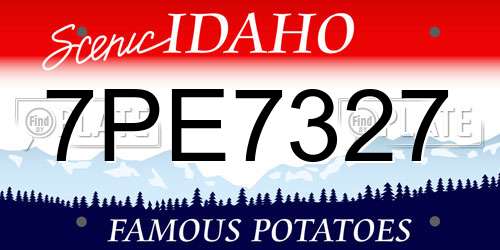 7PE7327 Idaho License Plate
