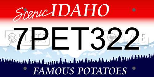 7PET322 Idaho License Plate