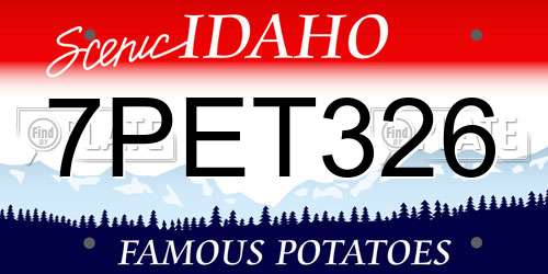 7PET326 Idaho License Plate