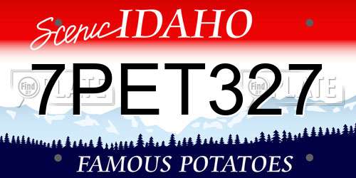 7PET327 Idaho License Plate