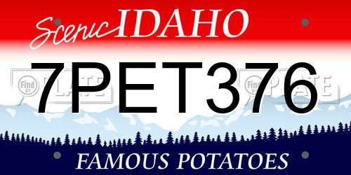 7PET376 Idaho License Plate