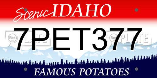 7PET377 Idaho License Plate