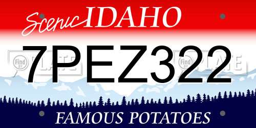 7PEZ322 Idaho License Plate