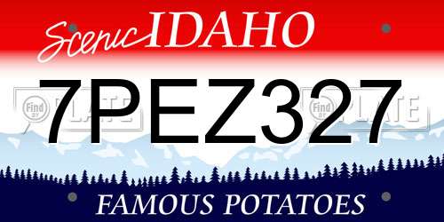 7PEZ327 Idaho License Plate