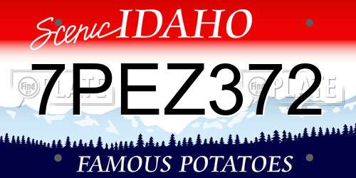 7PEZ372 Idaho License Plate