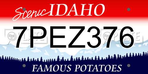7PEZ376 Idaho License Plate