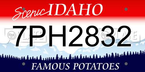 7PH2832 Idaho License Plate