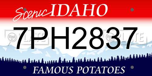 7PH2837 Idaho License Plate