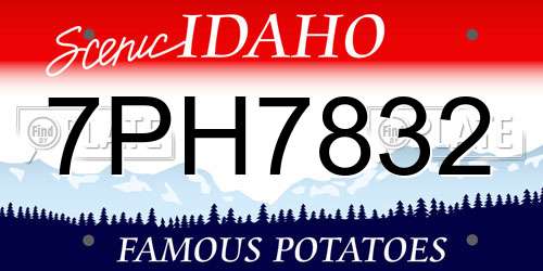 7PH7832 Idaho License Plate