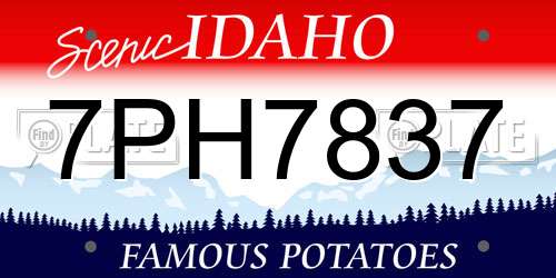 7PH7837 Idaho License Plate