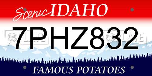 7PHZ832 Idaho License Plate
