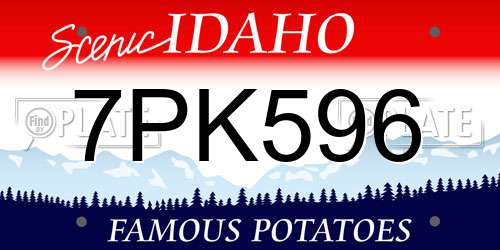7PK596 Idaho License Plate
