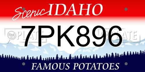 7PK896 Idaho License Plate