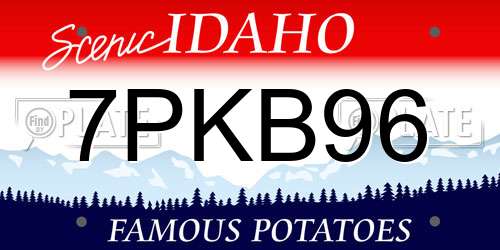7PKB96 Idaho License Plate