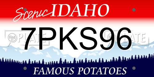 7PKS96 Idaho License Plate