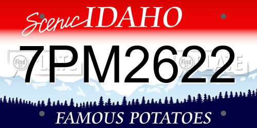 7PM2622 Idaho License Plate