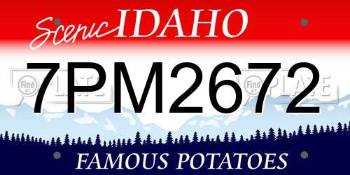 7PM2672 Idaho License Plate