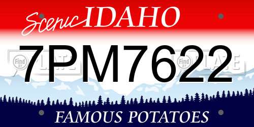 7PM7622 Idaho License Plate