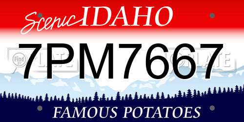 7PM7667 Idaho License Plate