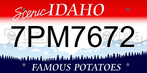 7PM7672 Idaho License Plate