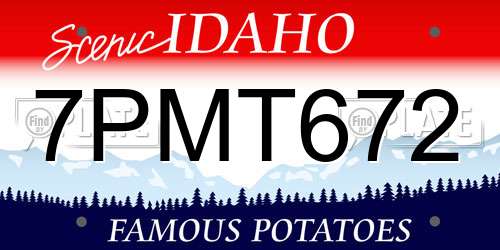 7PMT672 Idaho License Plate