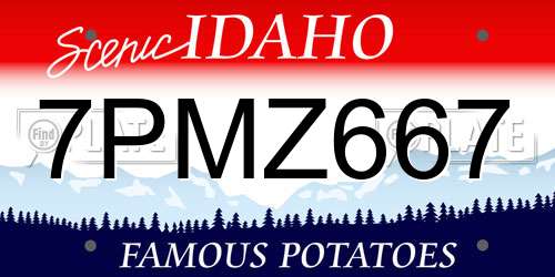 7PMZ667 Idaho License Plate