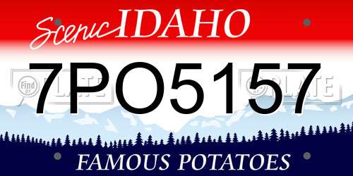 7PO5157 Idaho License Plate