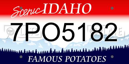 7PO5182 Idaho License Plate