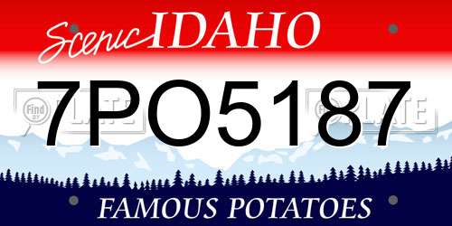 7PO5187 Idaho License Plate