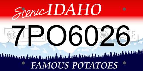 7PO6026 Idaho License Plate