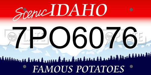 7PO6076 Idaho License Plate