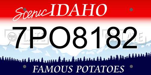 7PO8182 Idaho License Plate