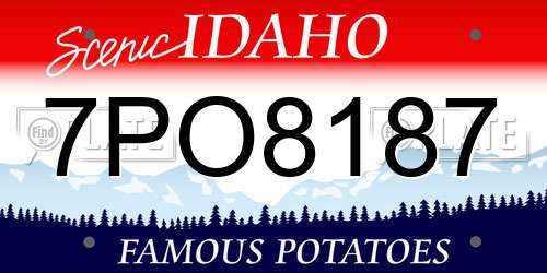 7PO8187 Idaho License Plate