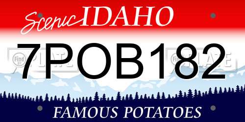 7POB182 Idaho License Plate