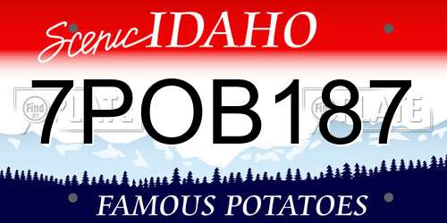 7POB187 Idaho License Plate