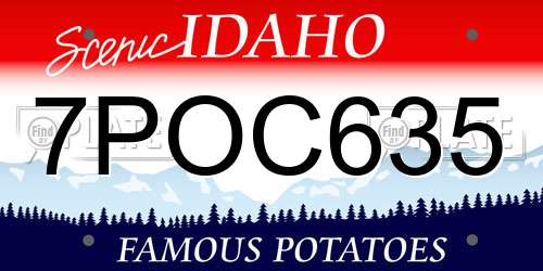 7POC635 Idaho License Plate